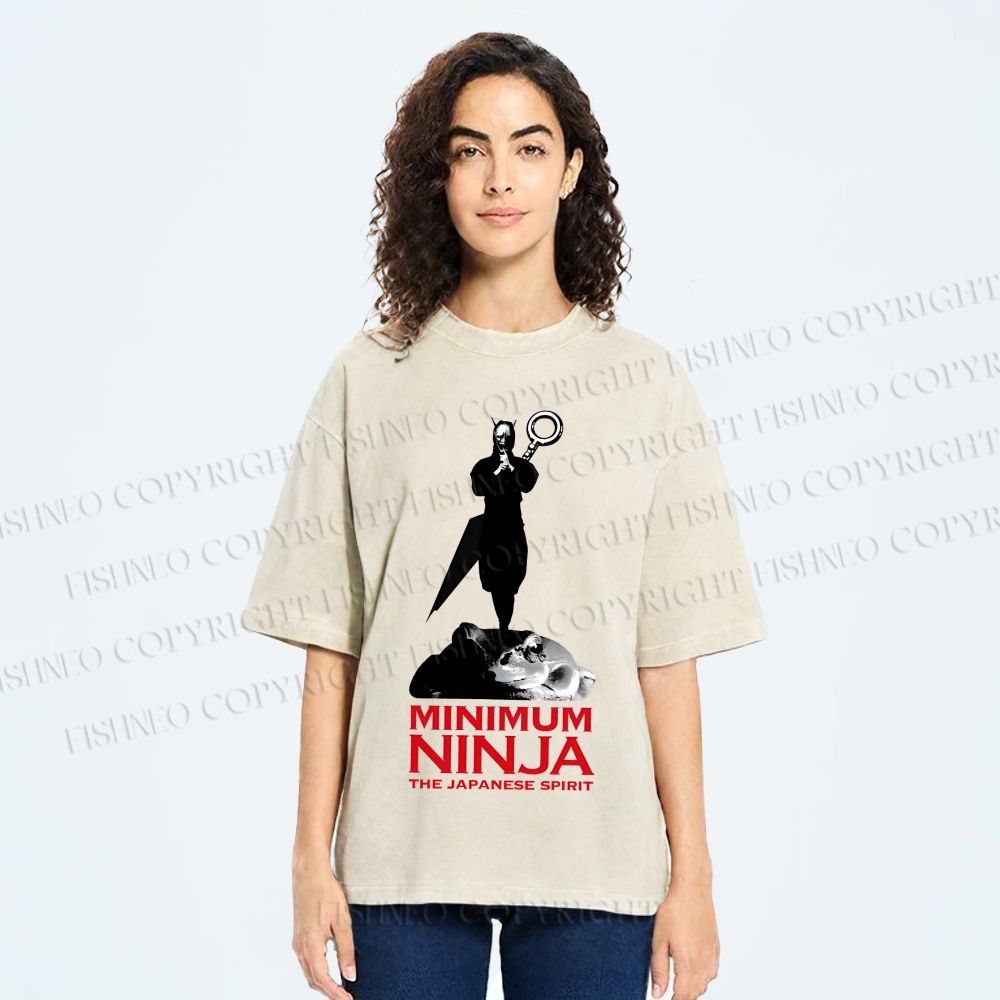 Unisex The Japanese Spirit Printed Washed Tee