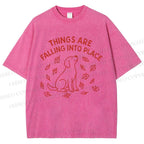 Unisex Things Are Falling Into Place Printed Washed Tee