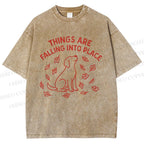 Unisex Things Are Falling Into Place Printed Washed Tee