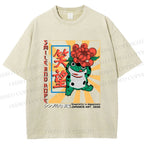 Unisex Smile And Hope Frog Printed Washed Tee