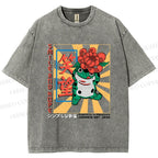 Unisex Smile And Hope Frog Printed Washed Tee