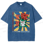 Unisex Smile And Hope Frog Printed Washed Tee