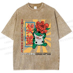 Unisex Smile And Hope Frog Printed Washed Tee