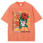 Unisex Smile And Hope Frog Printed Washed Tee