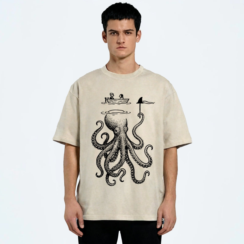 Octopus Disguised As Shark Washed T-Shirt