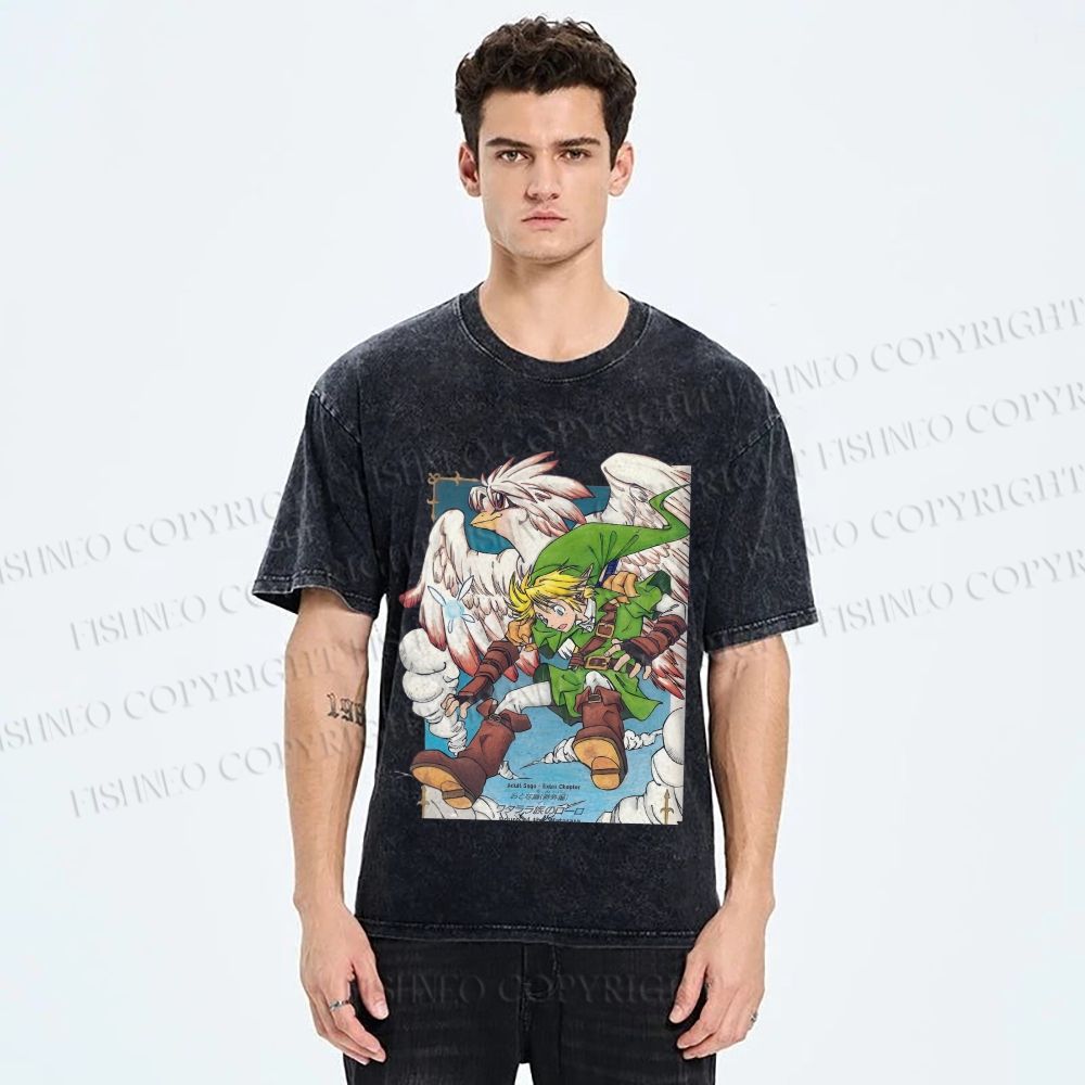 Unisex The Legend of Zelda Printed Washed Tee
