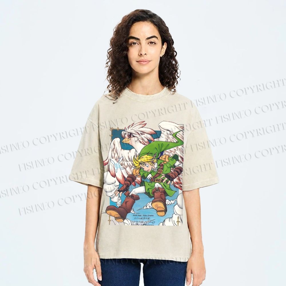 Unisex The Legend of Zelda Printed Washed Tee