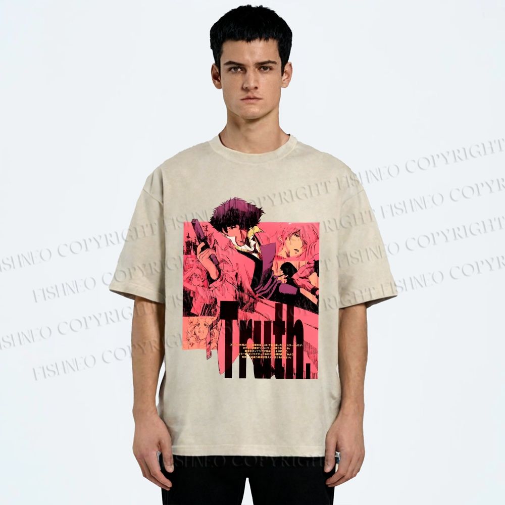 Unisex Cowboy Bebop Printed Washed Tee