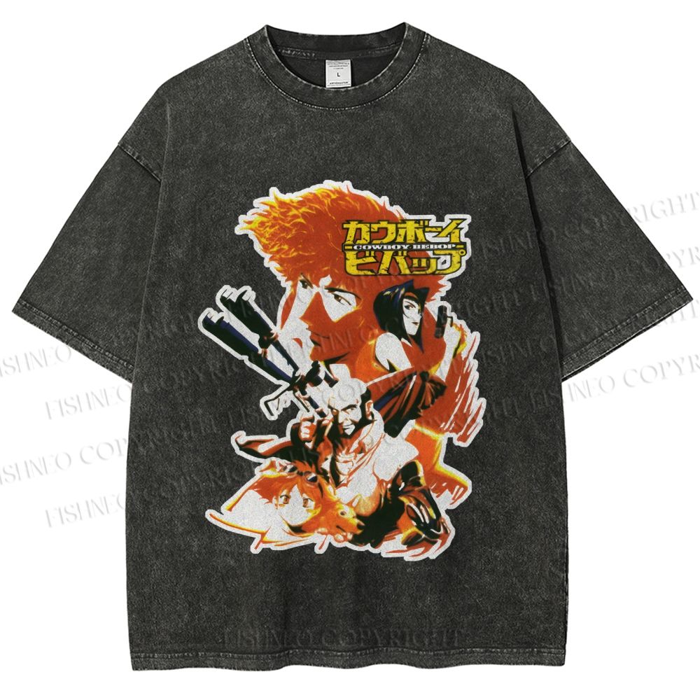 Unisex Cowboy Bebop Printed Washed Tee