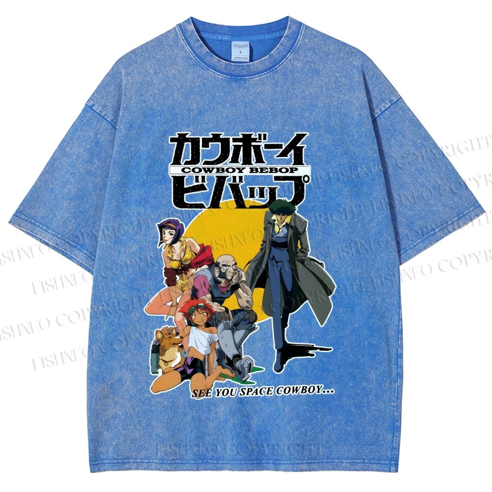 Unisex Cowboy Bebop Printed Washed Tee