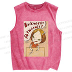 Unisex Yoshitomo Nara Backwards & Forwards Printed Washed Tank Top