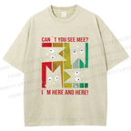 Unisex Cant' You See Mee Cat Printed Washed Tee