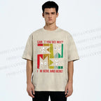 Unisex Cant' You See Mee Cat Printed Washed Tee