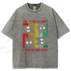 Unisex Cant' You See Mee Cat Printed Washed Tee