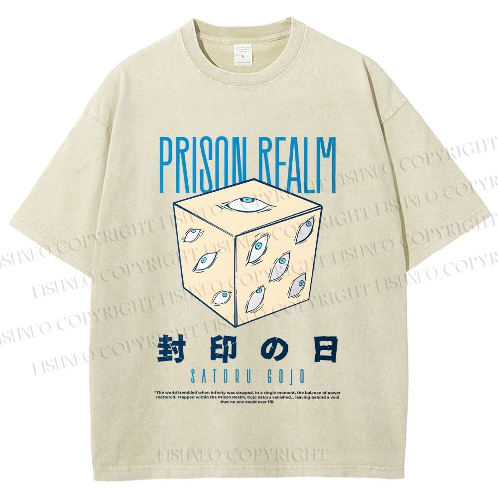 Unisex Prison Realm Printed Washed Tee