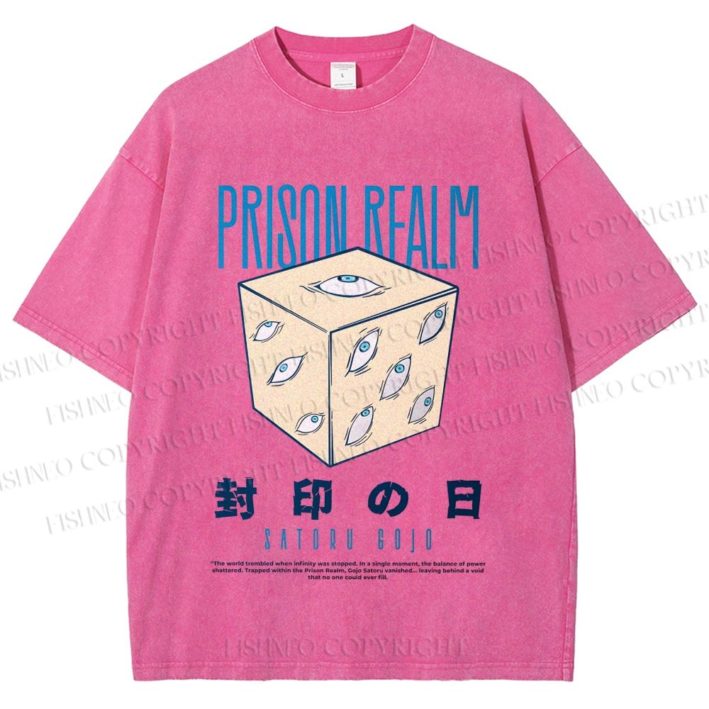 Unisex Prison Realm Printed Washed Tee
