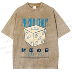 Unisex Prison Realm Printed Washed Tee