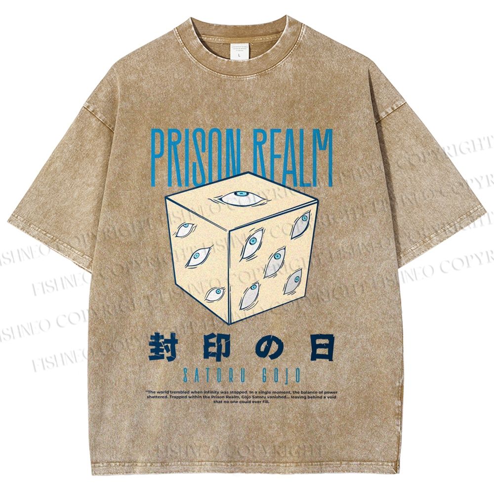 Unisex Prison Realm Printed Washed Tee