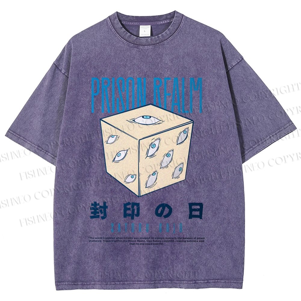 Unisex Prison Realm Printed Washed Tee