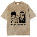 Unisex Samurai Champloo Japanese Printed Washed Tee
