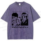 Unisex Samurai Champloo Japanese Printed Washed Tee