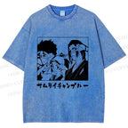 Unisex Samurai Champloo Japanese Printed Washed Tee