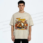Unisex Vintage Heaven Tiger Printed Washed Tee
