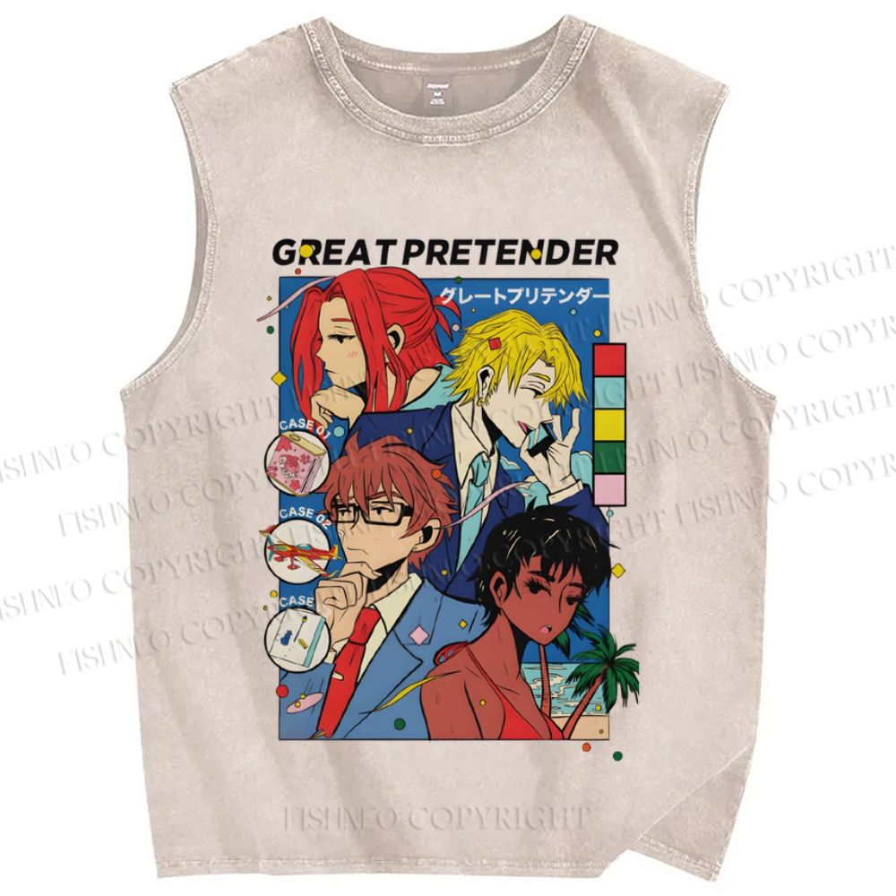 Unisex Great Pretender Poster Printed Washed Tank Top