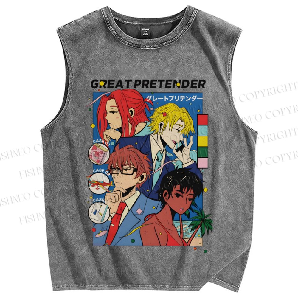 Unisex Great Pretender Poster Printed Washed Tank Top
