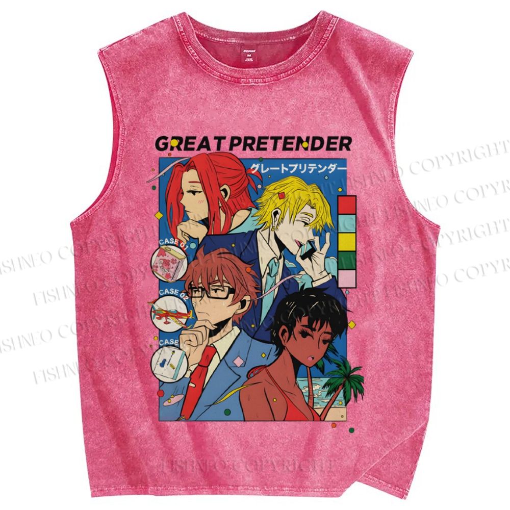 Unisex Great Pretender Poster Printed Washed Tank Top
