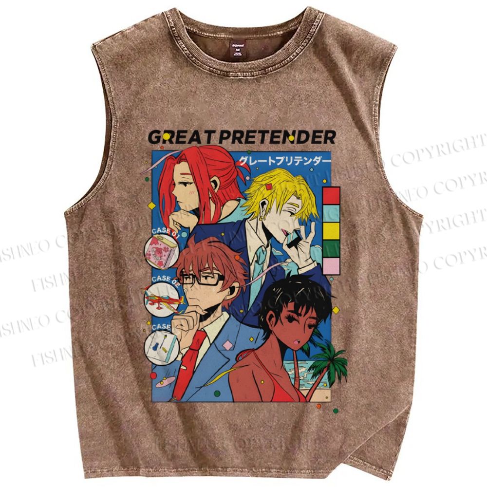 Unisex Great Pretender Poster Printed Washed Tank Top