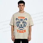 Unisex Team Tiger Printed Washed Tee