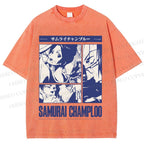 Unisex Samurai Champloo Printed Washed Tee