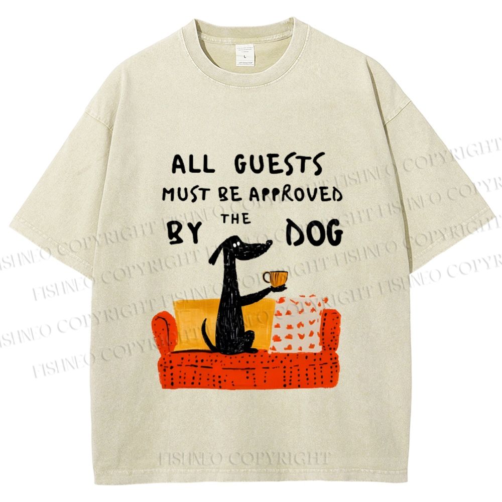 Unisex Dog-Approved Guest List Printed Washed Tee