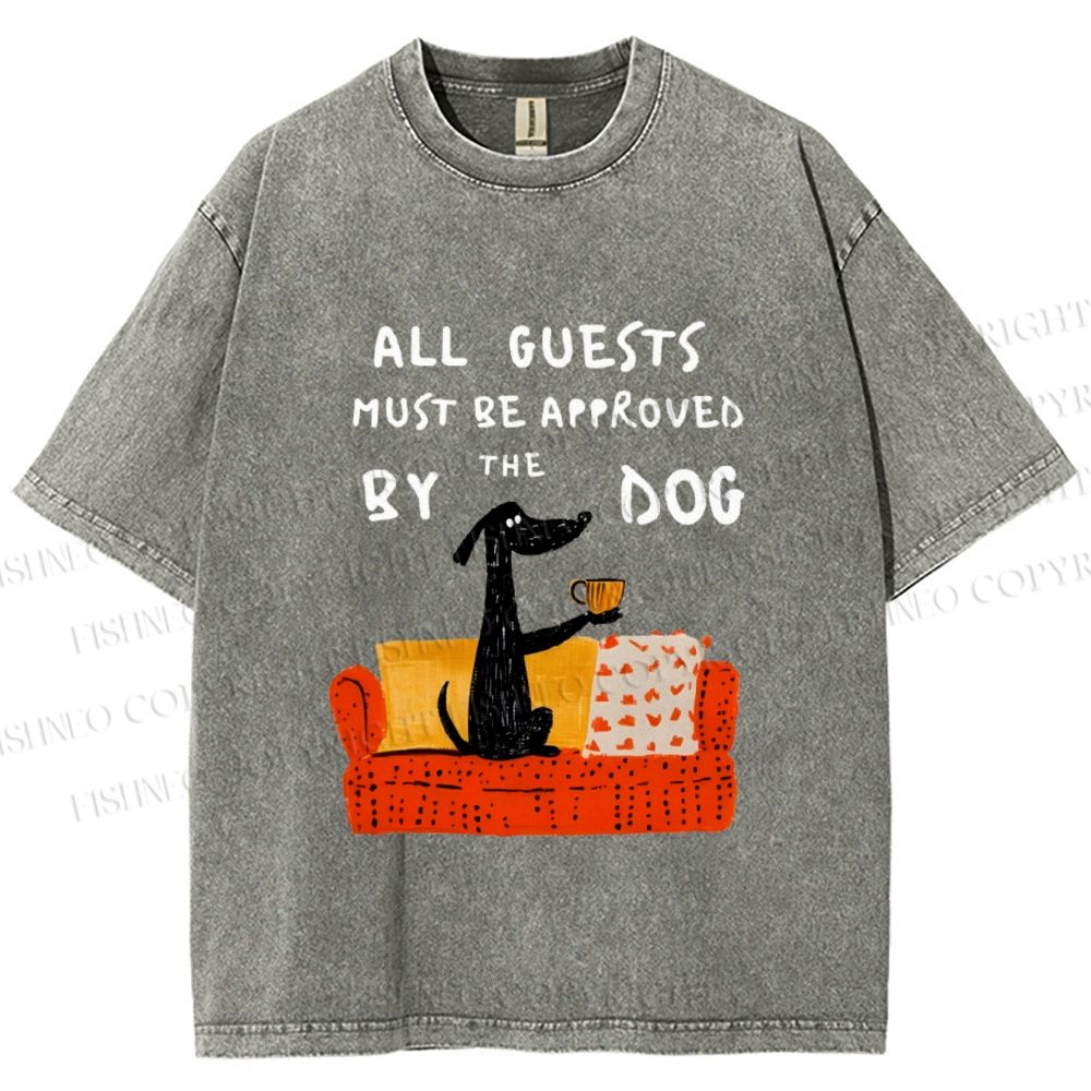 Unisex Dog-Approved Guest List Printed Washed Tee