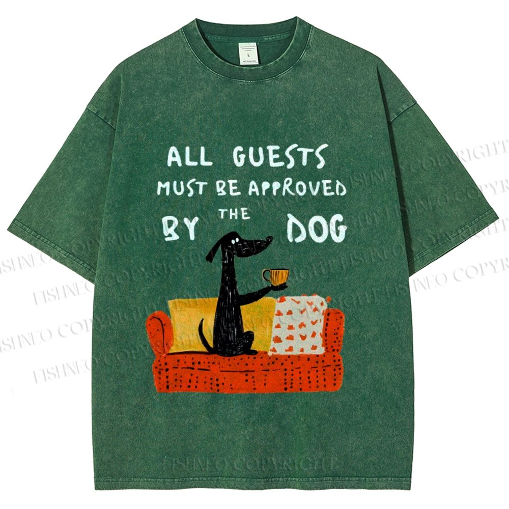 Unisex Dog-Approved Guest List Printed Washed Tee