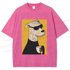 Unisex Cool Canine Coffee Break Printed Washed Tee