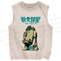 Unisex  Star Wars Japanese Printed Washed Tank Top