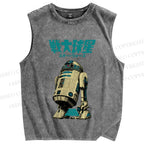 Unisex  Star Wars Japanese Printed Washed Tank Top