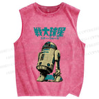 Unisex  Star Wars Japanese Printed Washed Tank Top