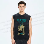 Unisex  Star Wars Japanese Printed Washed Tank Top