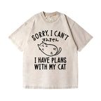 Cat Vintage Wash Japanese Design T-Shirt