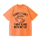 Cat Vintage Wash Japanese Design T-Shirt