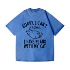 Cat Vintage Wash Japanese Design T-Shirt