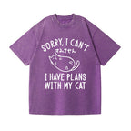 Cat Vintage Wash Japanese Design T-Shirt