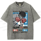 Unisex Hajime No Ippo The Fighting Printed Washed Tee