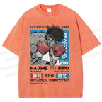 Unisex Hajime No Ippo The Fighting Printed Washed Tee