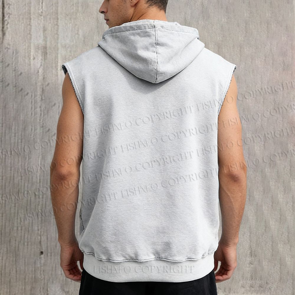 Unisex Yayoi Kusama Panther With Heart Printed Sleeveless Hoodie