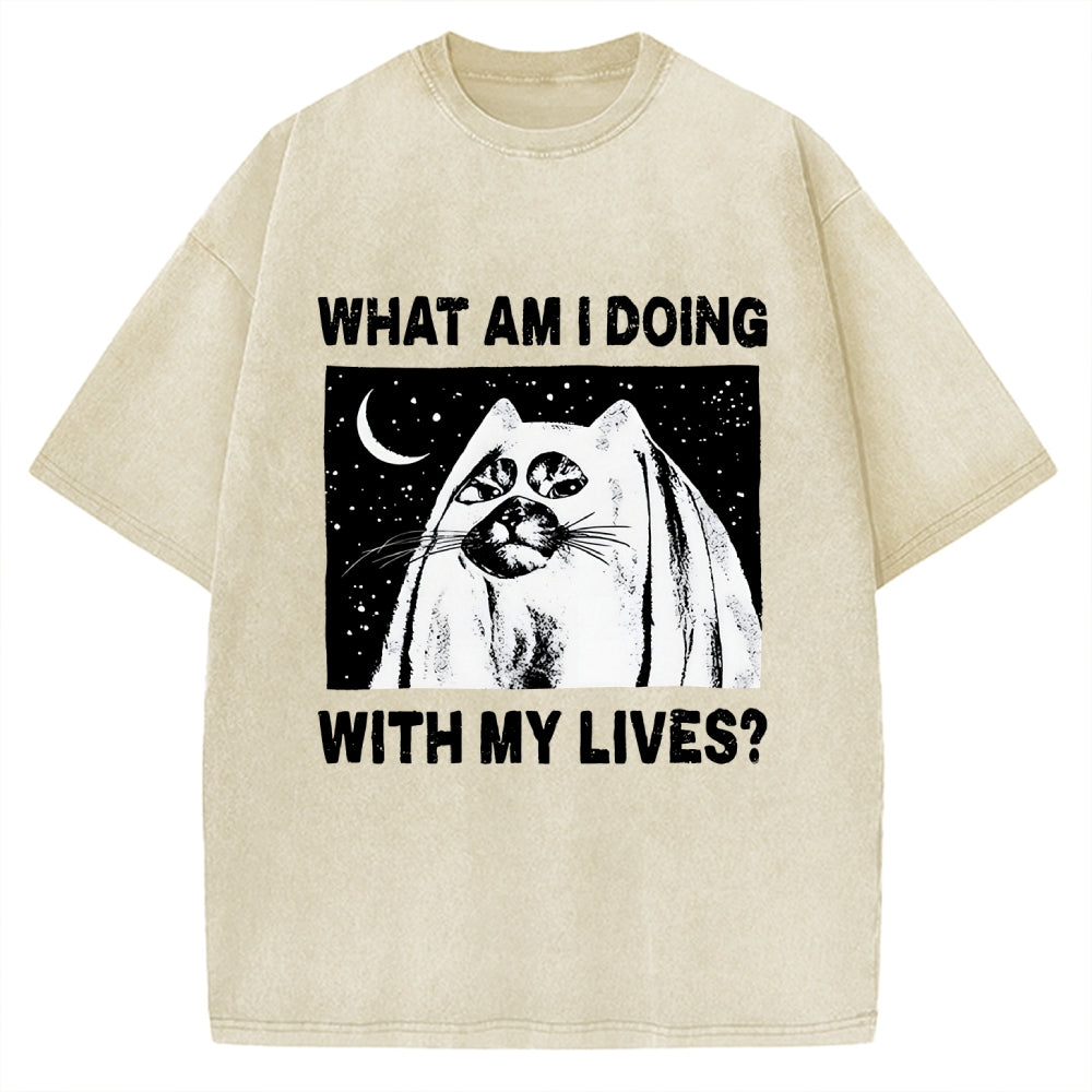 What Am I Doing With My Lives Vintage Washed T-shirt