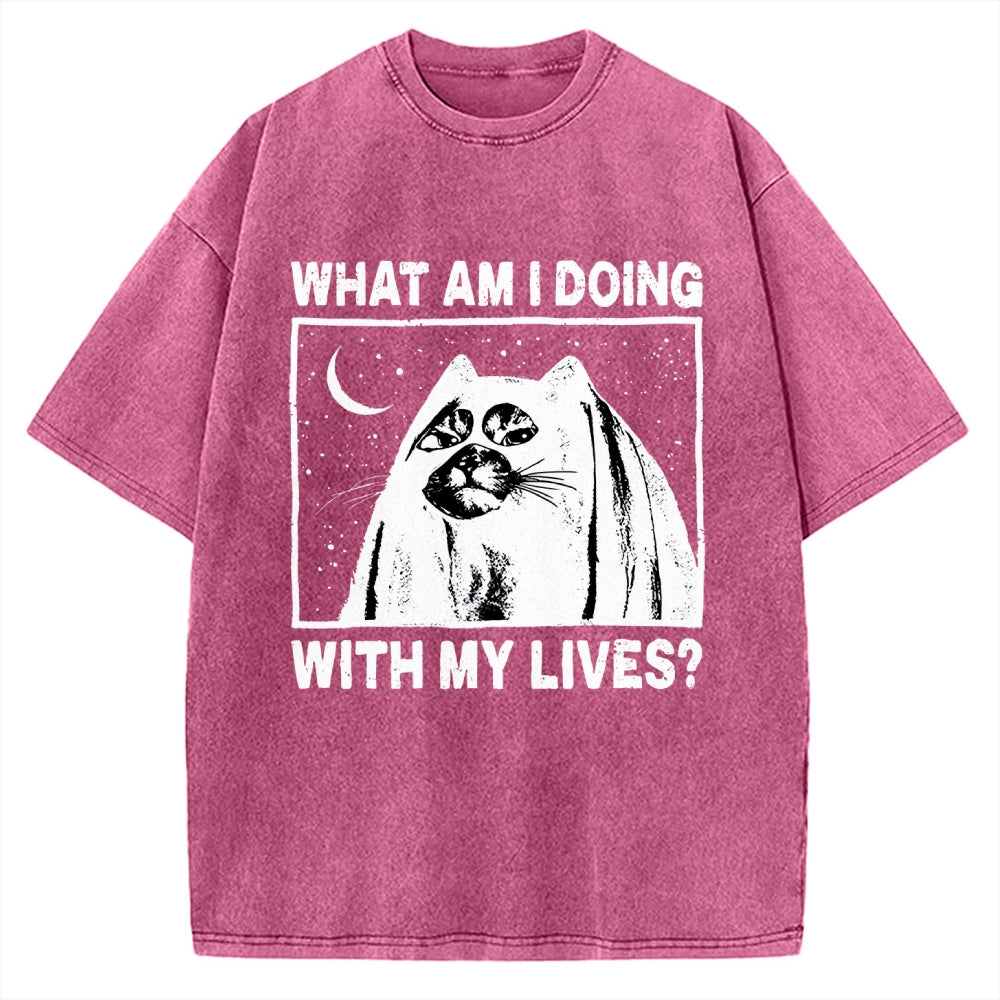 What Am I Doing With My Lives Vintage Washed T-shirt